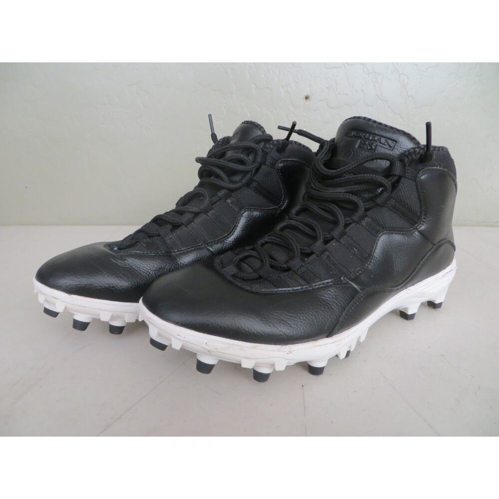 Size 12 - Air Jordan 10 TD Mid Black White Football Spikes